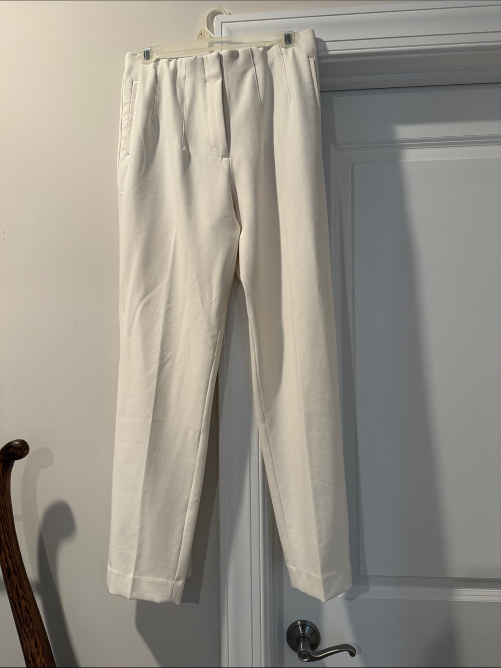 Express Cream Cropped Trousers - Tailored Ankle Pants
